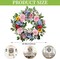 24 Inch Summer Wreaths for Front Door, Spring Summer Door Wreaths, Floral Flowers Wreath with Pink Peony,Rose,Blue Hydrangea,Sunflower,Large Wreaths for Spring Summer Outdoor Home Decor